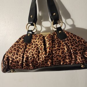 Aldo Leopard Print Shoulder Bag with Black Details